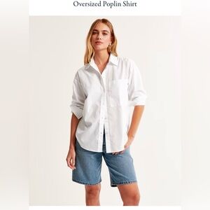 Abercrombie & Fitch White oversized Shirt size Medium